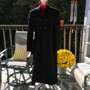 Vintage Casual Corner black worsted wool blend coat fully lined size 14